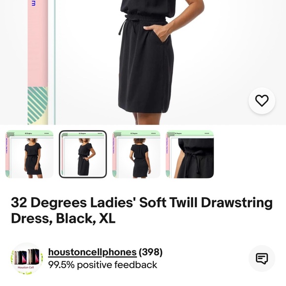 32 Degrees Ladies' Soft Twill Drawstring
Dress, Black, XL - Picture 11 of 11